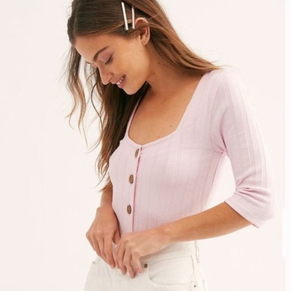 Free People Pink Central Park Cardi Top xs
